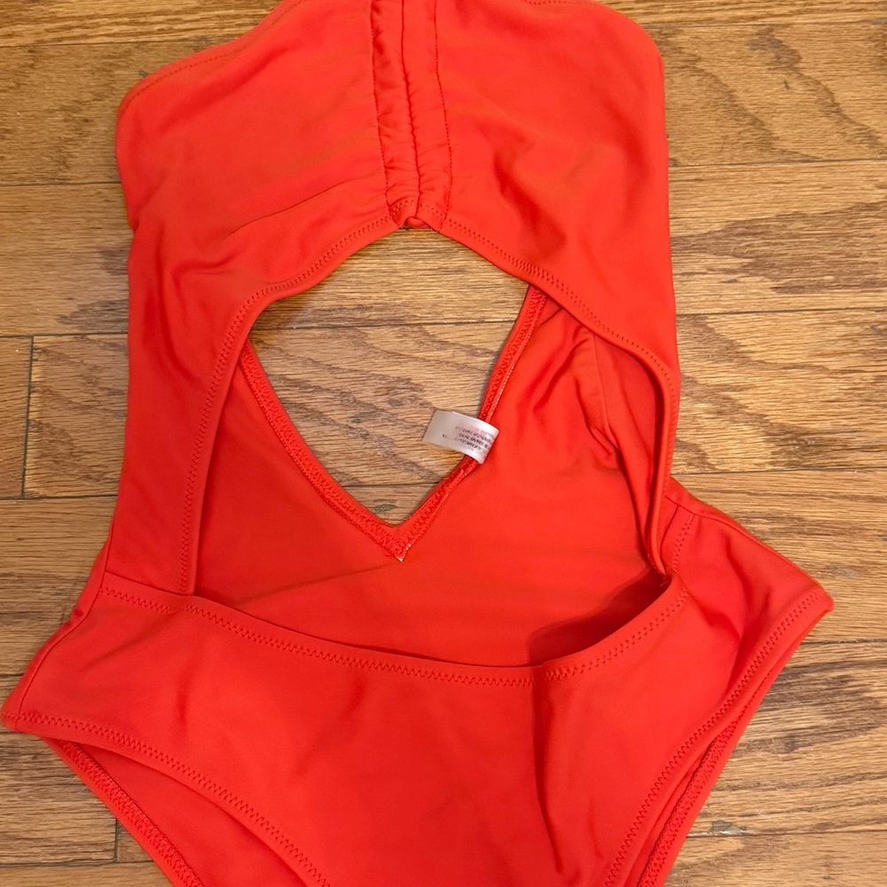 Solid and Striped red one piece size SMALL